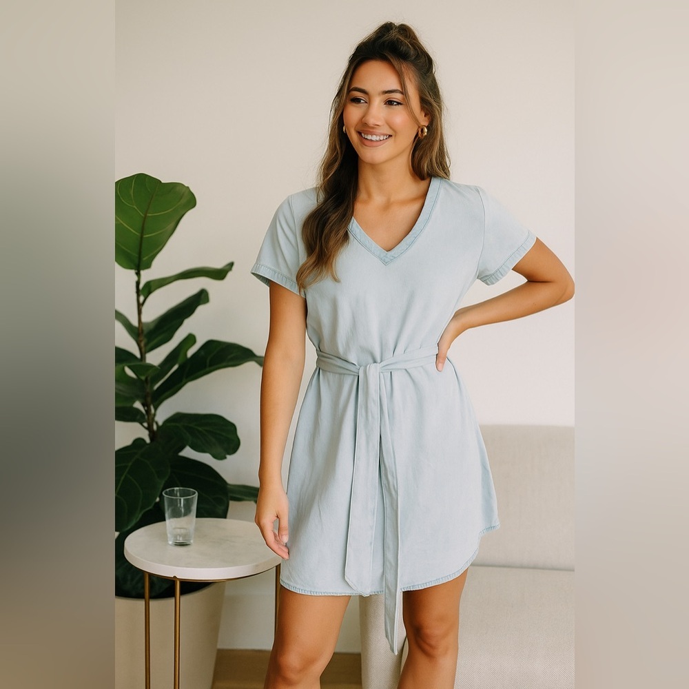 Silver Jeans Light Blue Mini Dress